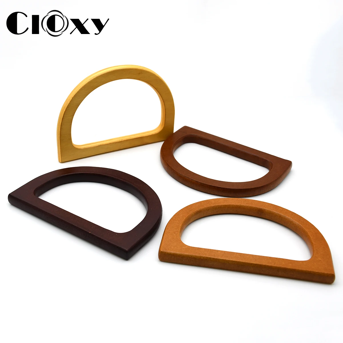 12mm Bag Handle Wooden D ring Handbag Purse Frame Replacement DIY Bag Making Parts Accessories