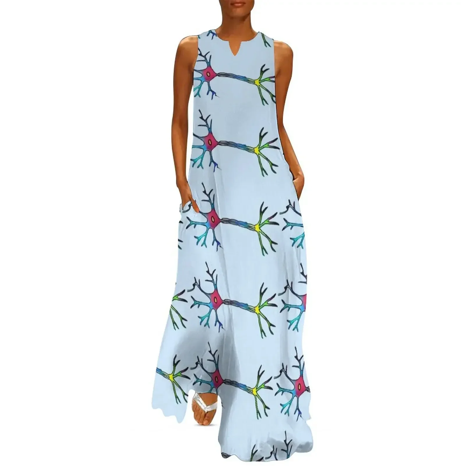 

Neuron color Long Dress Casual dresses summer women's dress 2025 Aesthetic clothing women evening dress