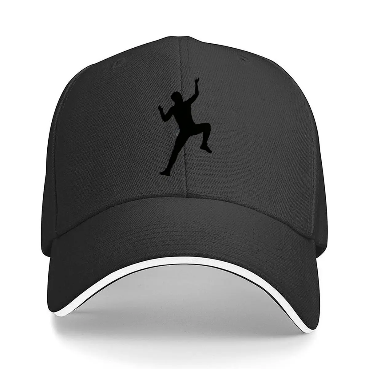 Rock Climbing Climber Silhouette Action Pose Graphic Sandwich Baseball Cap Sun Cap Outdoor Workouts Hat