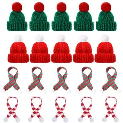 1:12 Doll Clothes Christmas Doll Scarf Mini Xmas Dolls Hat Winter Doll Accessories Doll House Decor Photographic Prop