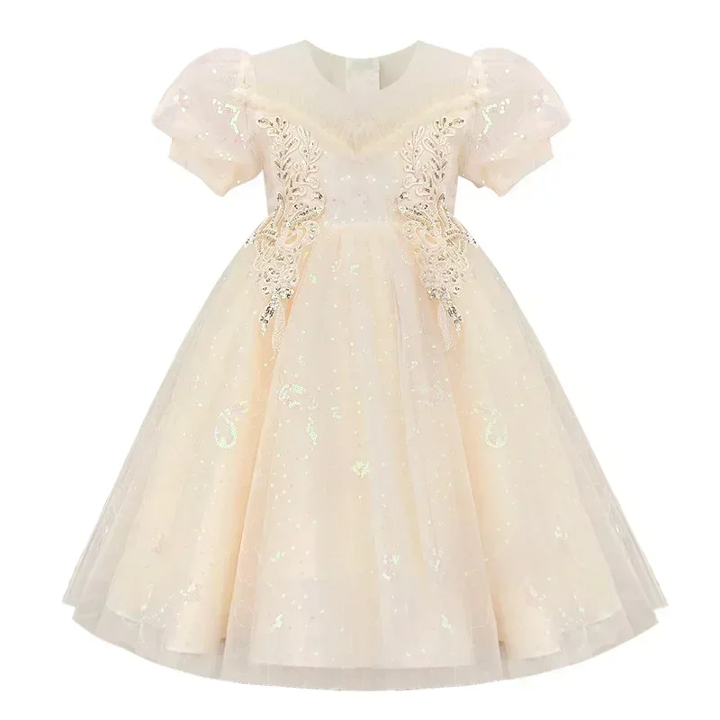 Vestido de princesa para niños, edición coreana, nueva flor, caminar, Piano, actuación, verano, 2024, Summe