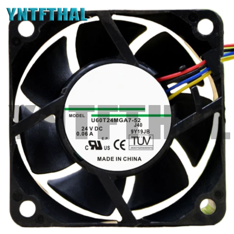 6025 U60T24MGA7-52 DC24V 0.06A 6CM 4-Line Silent Heat Dissipation Fan