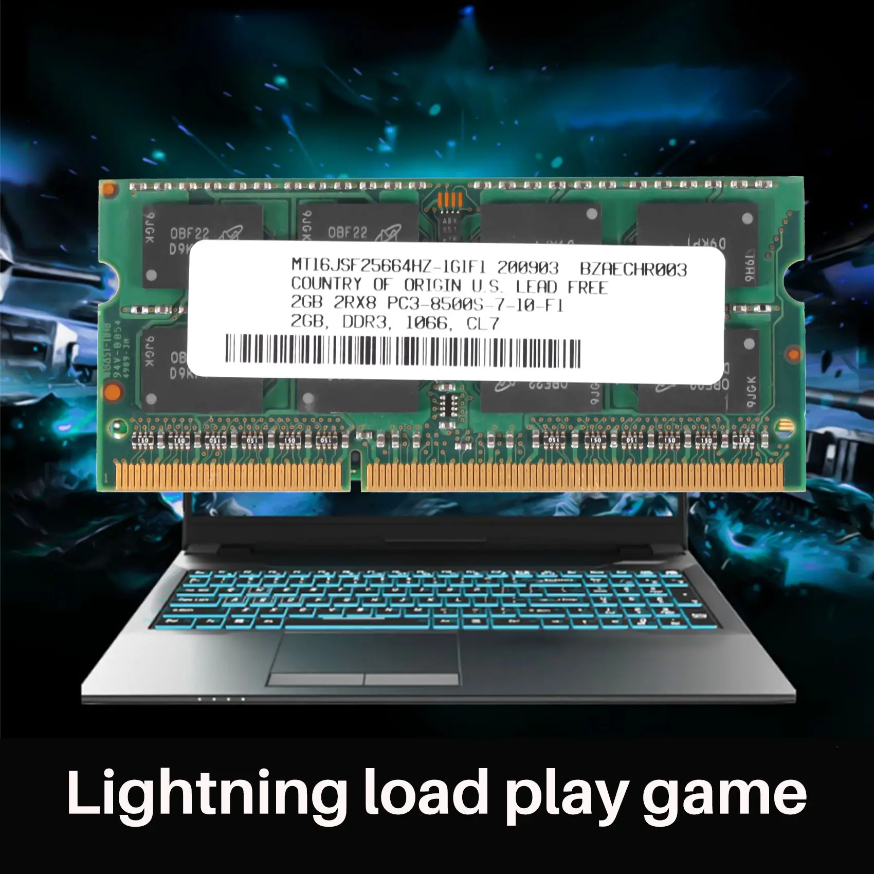 

ABBG-DDR3 2GB Laptop Memory Ram 2RX8 PC3-8500S 1066Mhz 204Pin 1.5V Notebook RAM