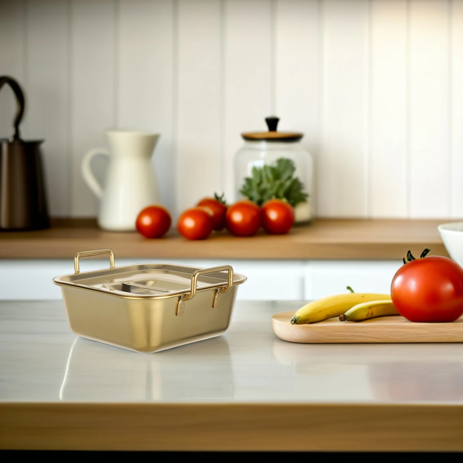 الفولاذ المقاوم للصدأ مربع مربع يخدم للدجاج المقلي البطاطس المقلية تيراميسو الحلويات وعاء للوجبات الخفيفة مسطحة القاع المنزل