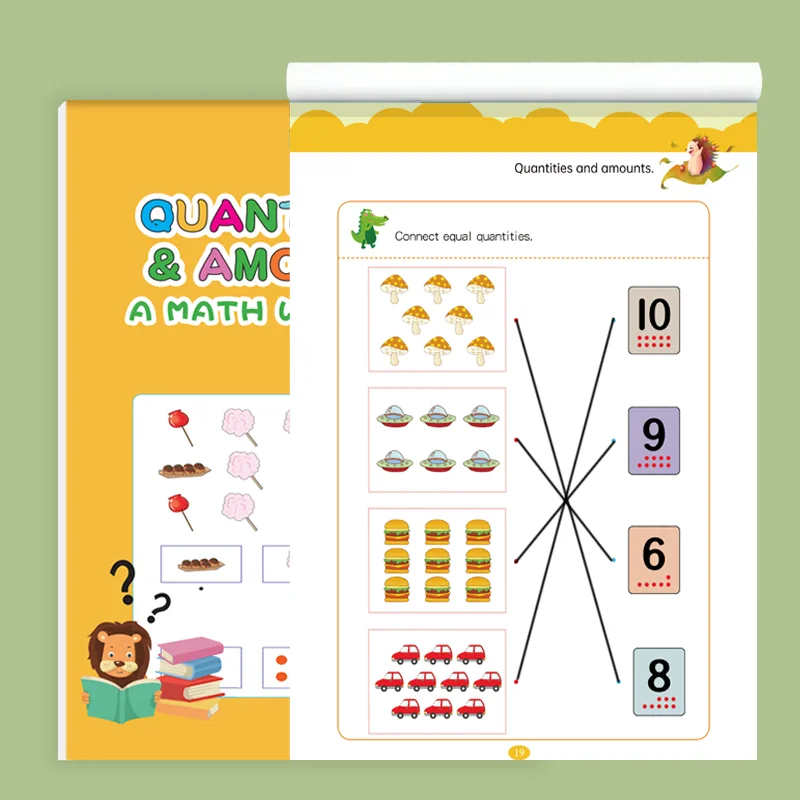Quantities & Amounts Math Workbook ,32 Pages Kids Number Recognition Practice | Preschool Learning to Count & Compare Quantities