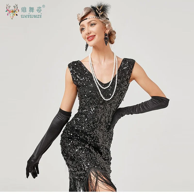 여성을위한 여름 빈티지 민소매 v 넥 민소매 스팽글 프린지 페르시 개츠비 칵테일 드레스 웨딩 공식 파티 드레스
