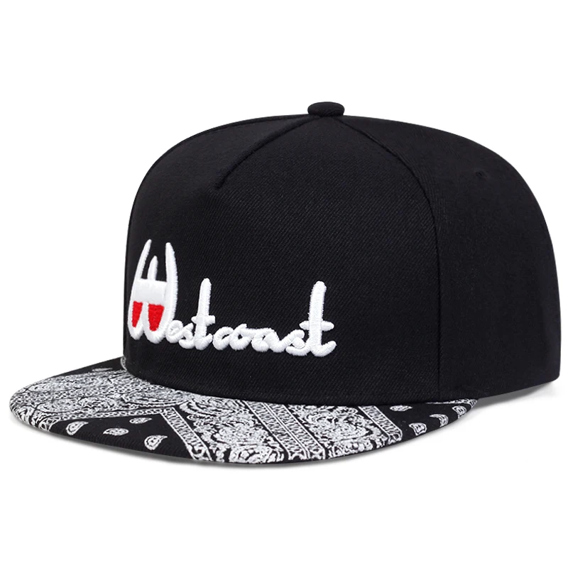 بارد الكاجو زهرة مطبوعة شقة الحواف قبعة قابل للتعديل الشارع الهيب هوب قبعة في الهواء الطلق ظلة قبعة الزخرفية قبعة للجنسين قبعة بيسبول #4