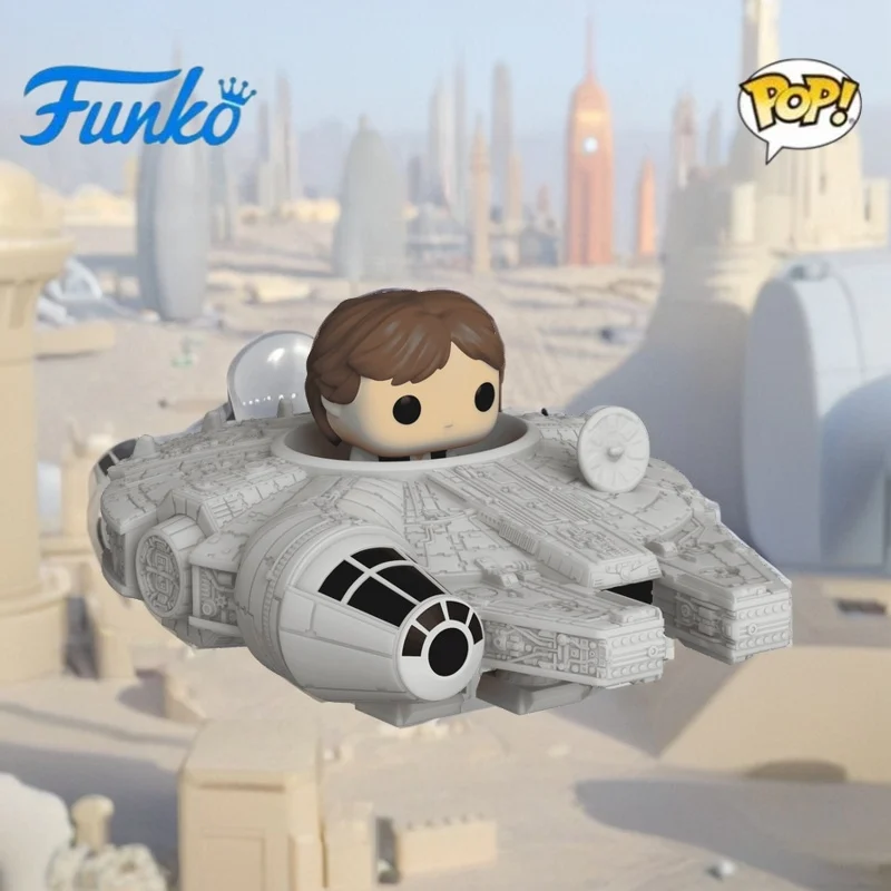 Funko BITTY POP Star Wars Mini Han Solo Millennium Falcon Riding Series Doll Action Figurines Ornaments Collect Decorative Items