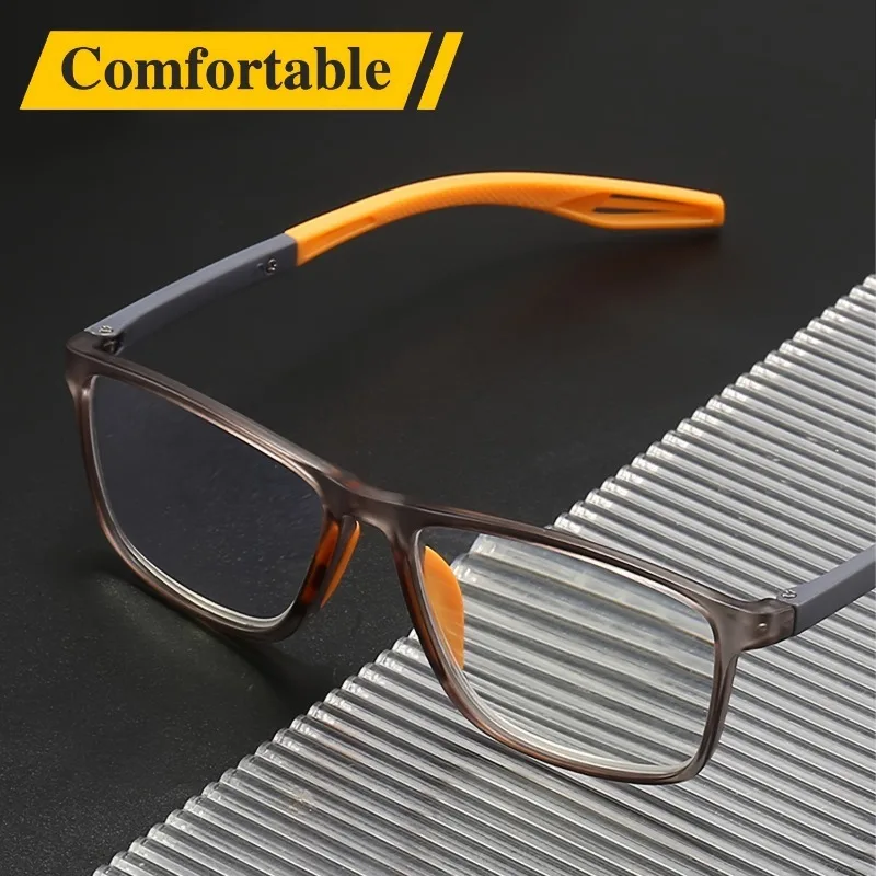 Fashion TR90 Reading Glasses for Men Ultralight Sports Presbyopia Eyeglasses Anti Blue Light Eyewear +100 ~+400