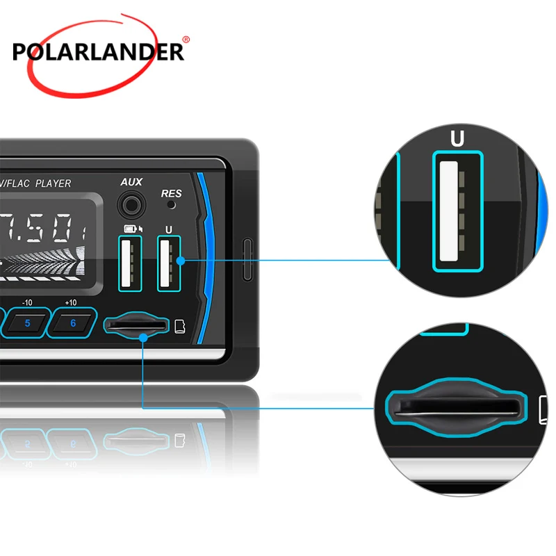 M4 DAB + راديو السيارة الرقمي بلوتوث بدون استخدام اليدين - 12/24 فولت 60 وات * 4 SD/USB مشغل MP3 لون LCD FM هوائي تلقائي