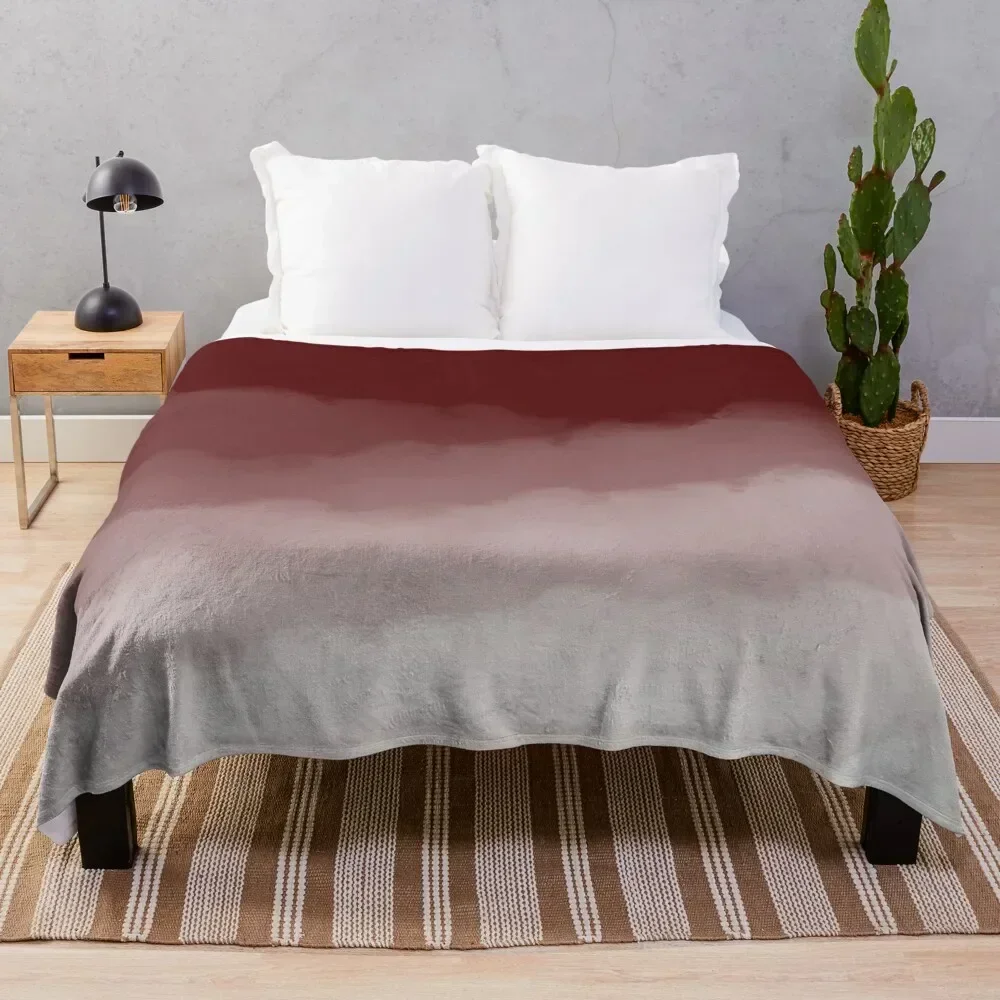 

Maroon Watercolor Ombre (maroon/white) Throw Blanket Lightweight Cozy Blanket for Bed Sofa