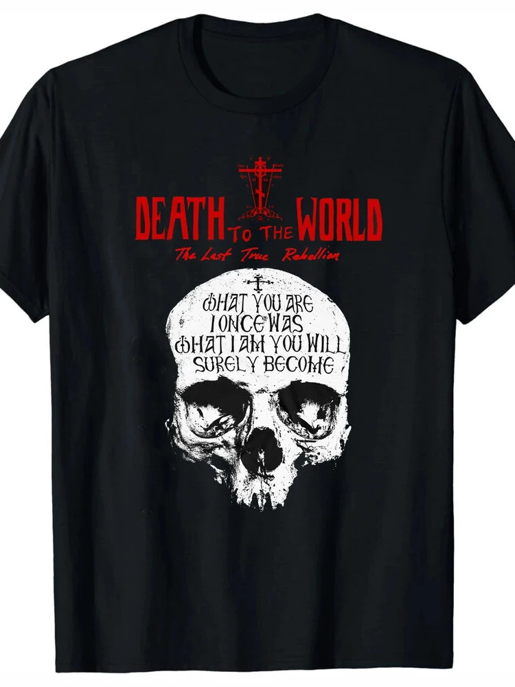 Russian Orthodox Saying Inscriptions Skull T-Shirt Short Sleeve Casual 100% Cotton Shirt