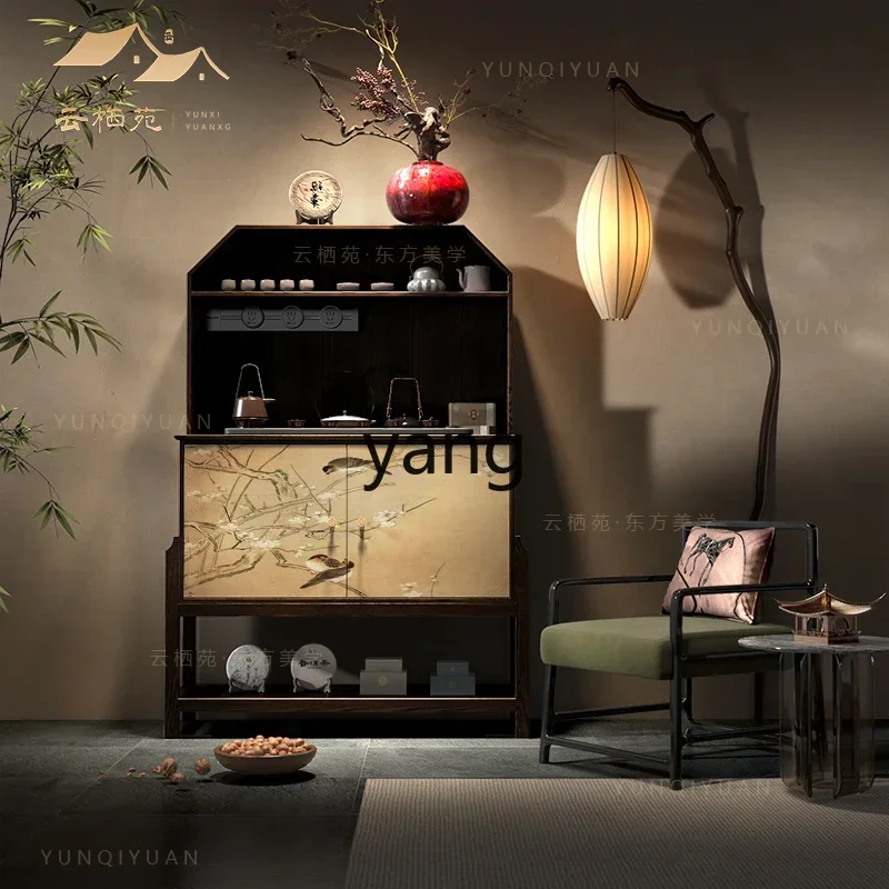 LTT Chinese solid wood dining side cabinet integrated living room storage cabinet against the wall entrance cabinet