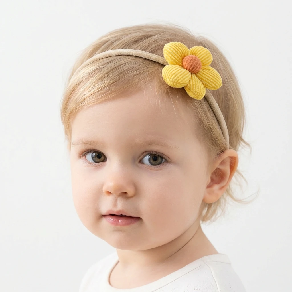 New Baby Stretch Headband Cute Flower Infant Soft Spot Protector Hair Accessory Children's Headwear
