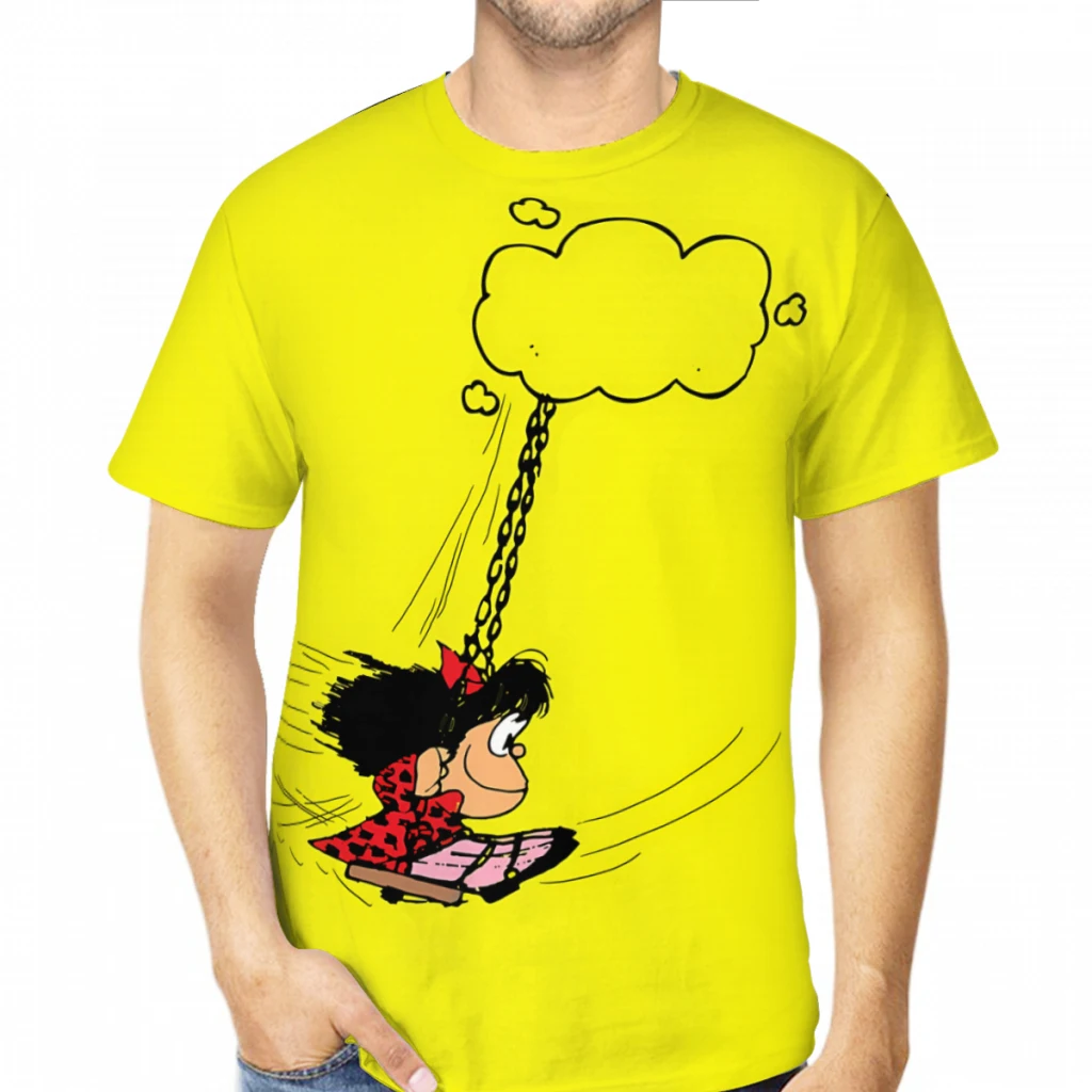 In The CloudsAnime Mafalda Polyester Print Men T Shirt Outdoor Sports Quick-drying Clothes Casual T-Shirt Street Tees