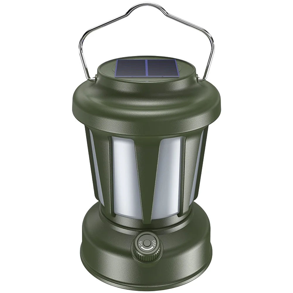 Solar Powered LED Camping Light Rechargeable Outdoor Tent Lamp with Adjustable Brightness and 3 Lighting Modes