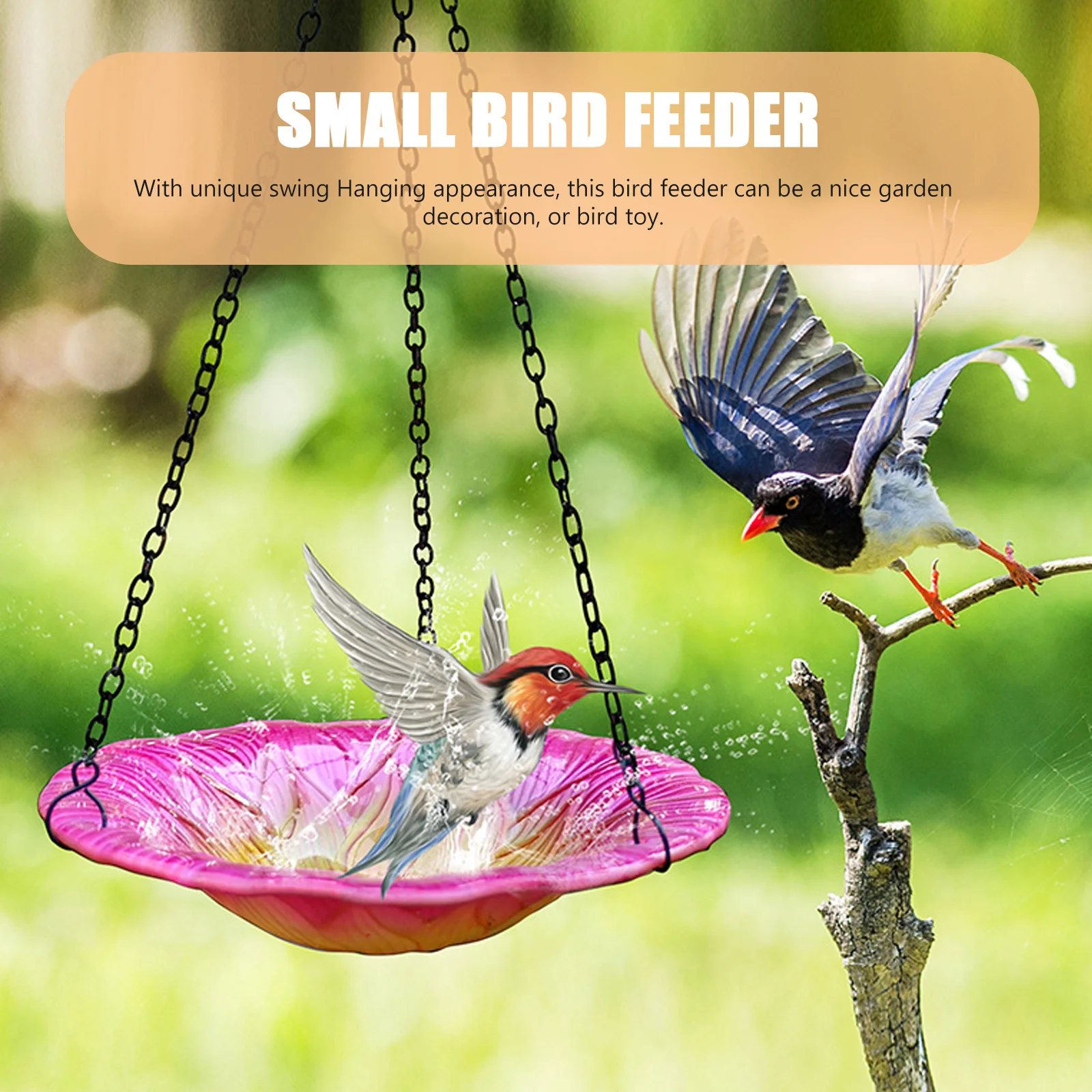 

Flower Shape Hanging Swing Bird Feeder Durable Garden Outdoor Bird Food Dispenser Creative Yard Decor Garden Decor