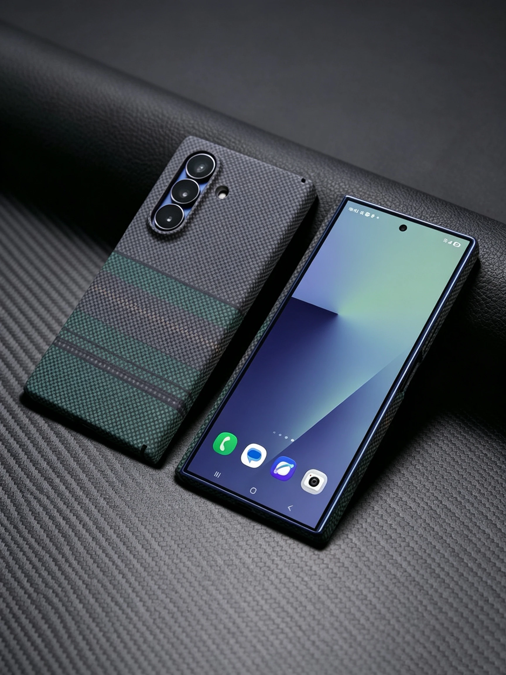 Luksusowe etui magnetyczne z włókna węglowego do Samsunga Z Fold 8 7 6 5 4 3, odporne na wstrząsy, z ochroną ekranu Magsafe i folią z szkła hartowanego. — zdjęcie produktu 7
