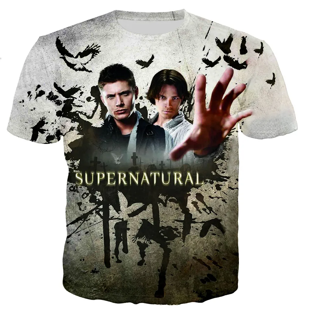 Supernatural T Shirts Men/women 3D TV Supernatural Printed T-shirt Fashion Harajuku Tee Shirts Streetwear Oversized Tops