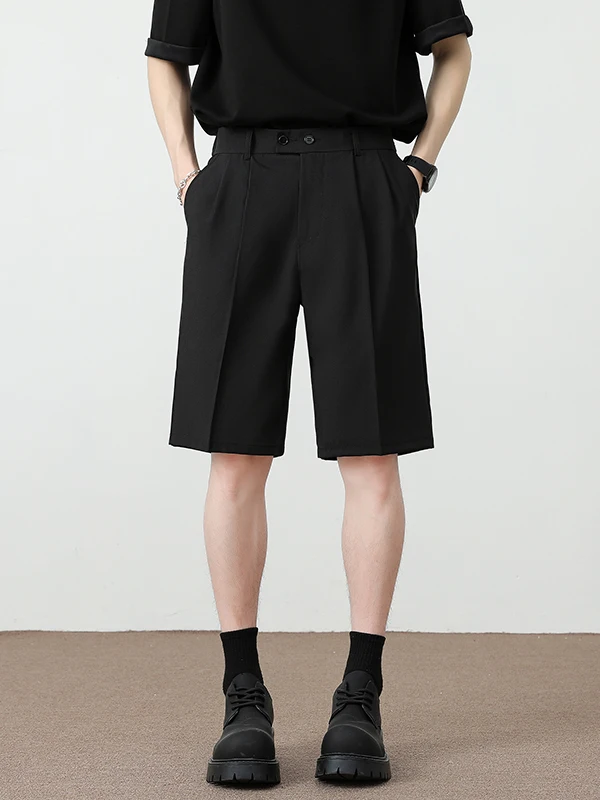 

Basic Color Men's Summer Casual Suit orts Straight Leg Five-Quarter Pants Cool Haome American High-End Feeling