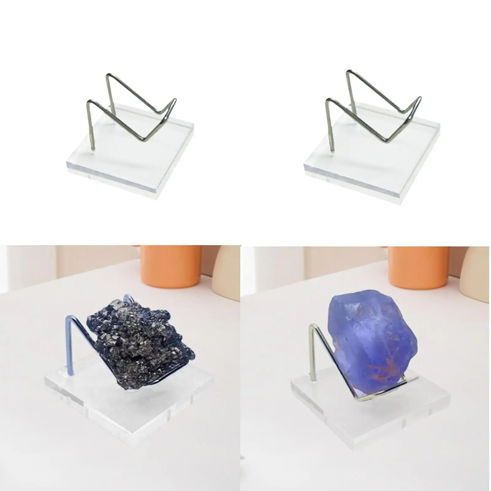 Metal Arm Display Stand Easel Mineral Display Stand for Coral Agate Office