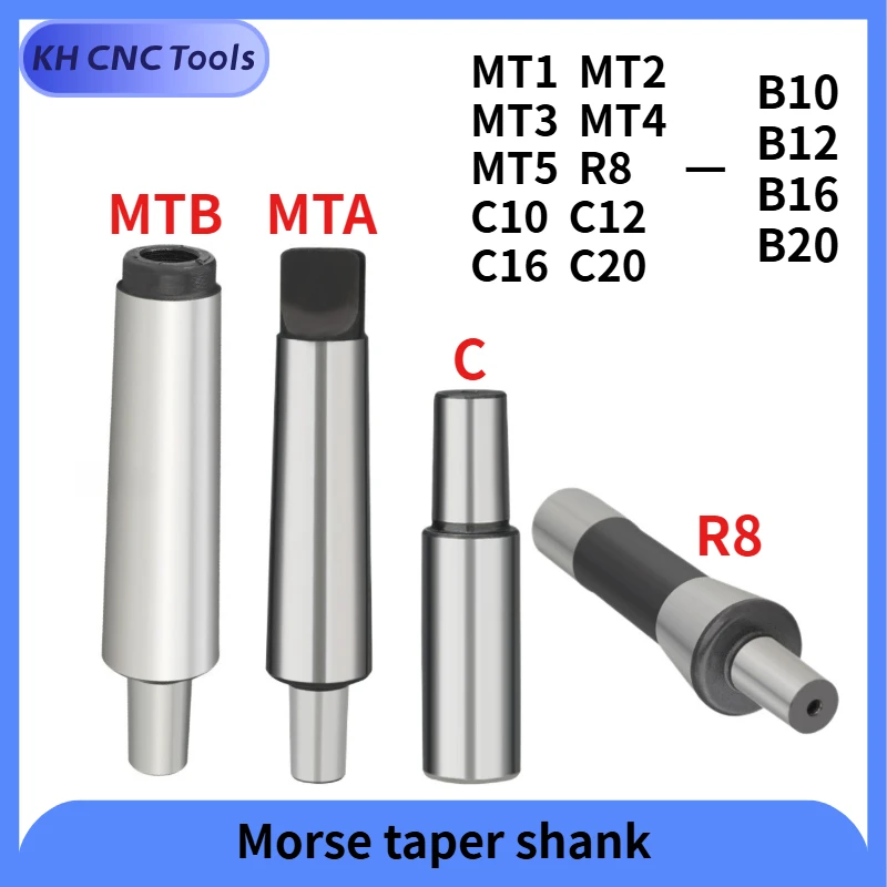 Morse taper shank MT1 MT2 MT3 MT4 MT5 B10 B16 B18 B22 C10 C12 C16 C20 R8 straight shank drill chuck rod Thread with flat tail