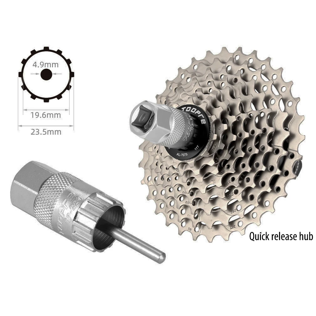 Toopre Mountain Road Bike Guide Pin Freewheel Cassette Lockring Removal Tool Flywheel Remover Socket Quick Release Thru Axle Hub view 3
