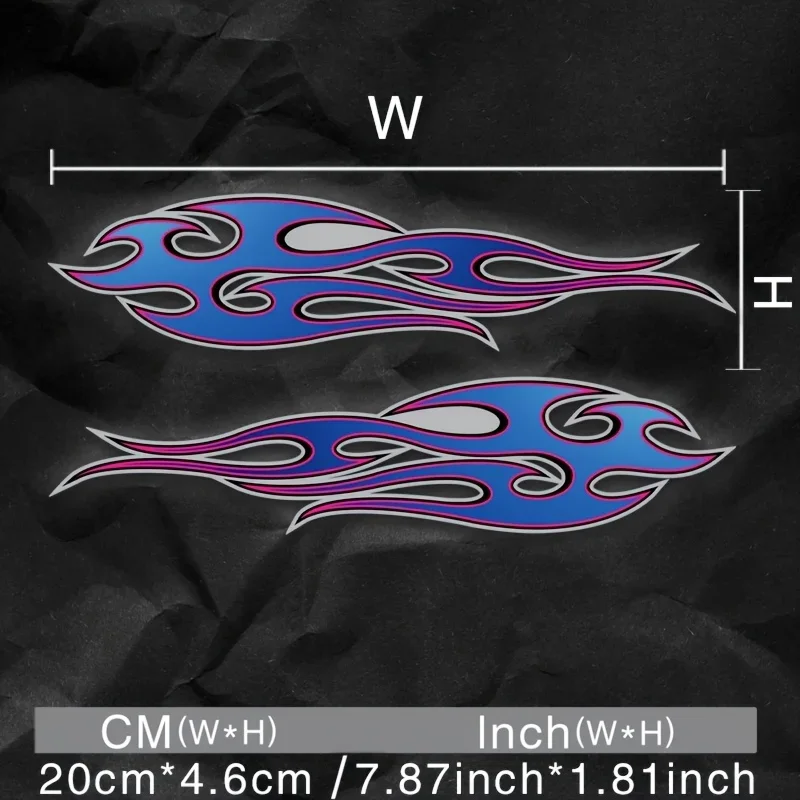 2 шт./компл., красочный узор пламени, наклейка на автомобиль, мотоцикл, энергическая наклейка для внешней персонализации автомобиля и любителей скорости