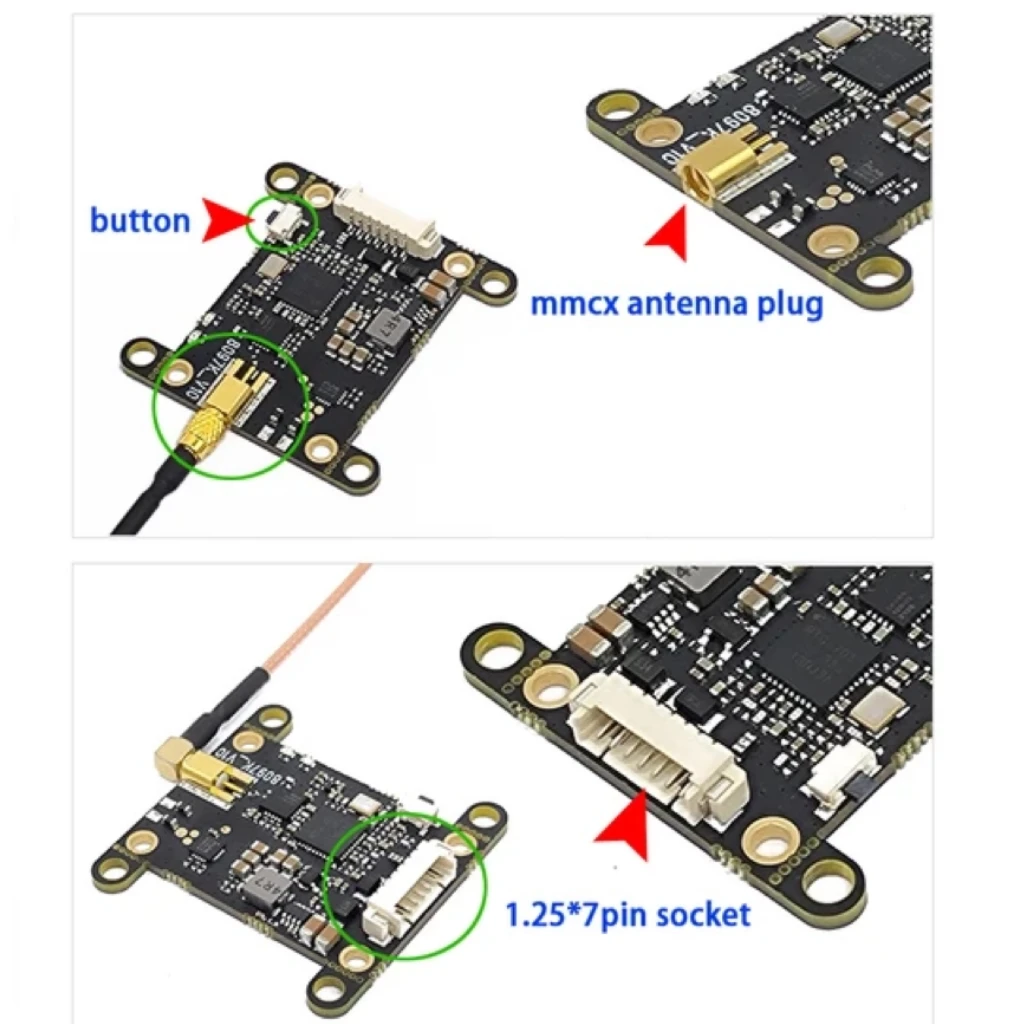 O transmissor Switchable da longa distância, apoia áudio esperto, poder 2-4S, 5.8G, 48CH, VTX, FPV, 0mW, 300mW, 600mW, 1000mW