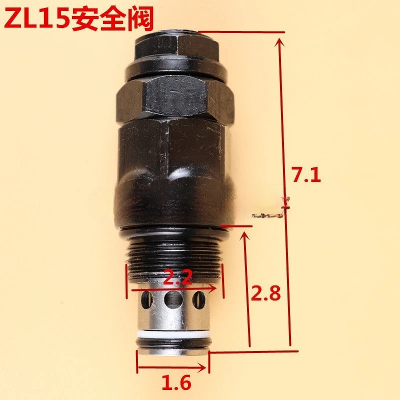 Small loader forklift ZL15 20 safety multi-way valve distributor overflow regulator, threaded cartridge valve