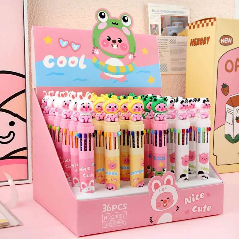 12/36pcs Loopy Cartoon Doll 10 Colors Ballpoint Pen Cute Gel Pen Student Supplies Stationery Wholesale Gifts