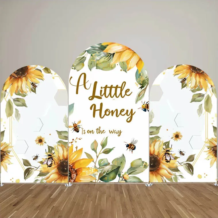 Mehofond مخصص 2-الوجهين عسل النحل العسل زهرة الاطفال حفلة عيد ميلاد استحمام الطفل يغطي كيارا قوس خلفية ديكور خلفية