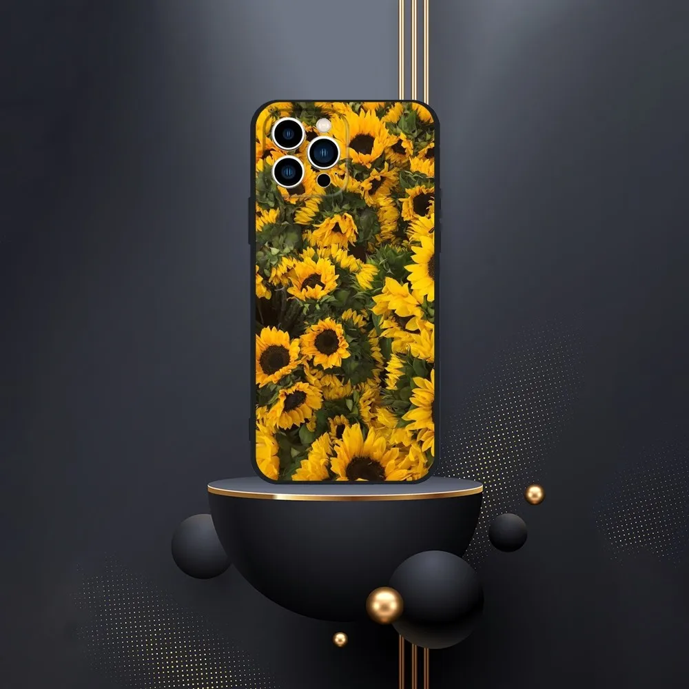 Yellow Sunflower  Phone Case For iPhone 16,15,14,13,12,Pro,Max,11,7,8,Plus,XR,XS Max Shockproof Silicone Soft Shell