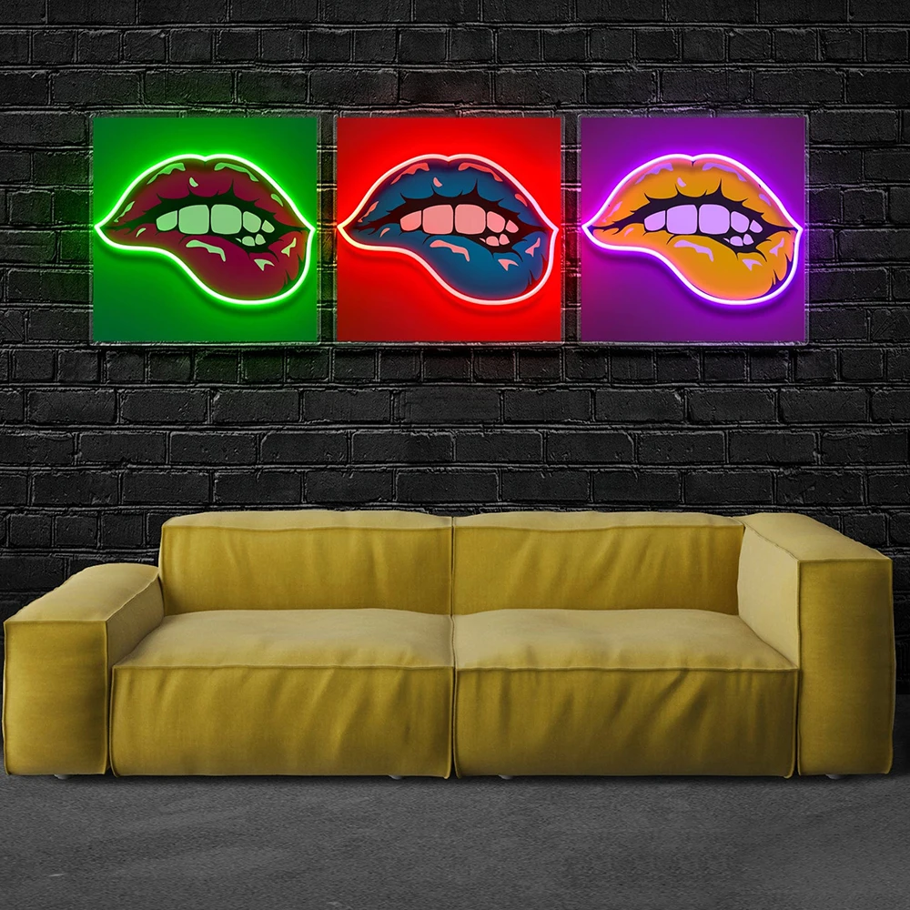 Pop Art Lippen Led Neon Licht Custom Woonkamer Muur Decor Neon Bord Kantoor Bar Decoratie Nacht Licht Gepersonaliseerd Cadeau