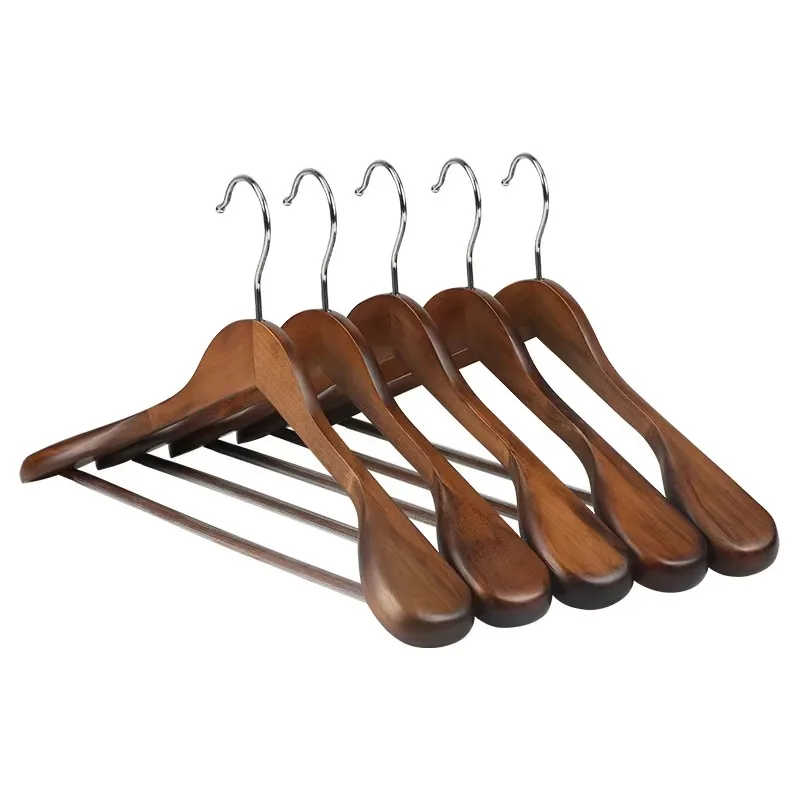 

Wholesale Custom Logo Hangers Heavy Duty Garment Jacket Clothes Wooden Hangers for Clothing Shirt Suit Coat Jacket Pants Store