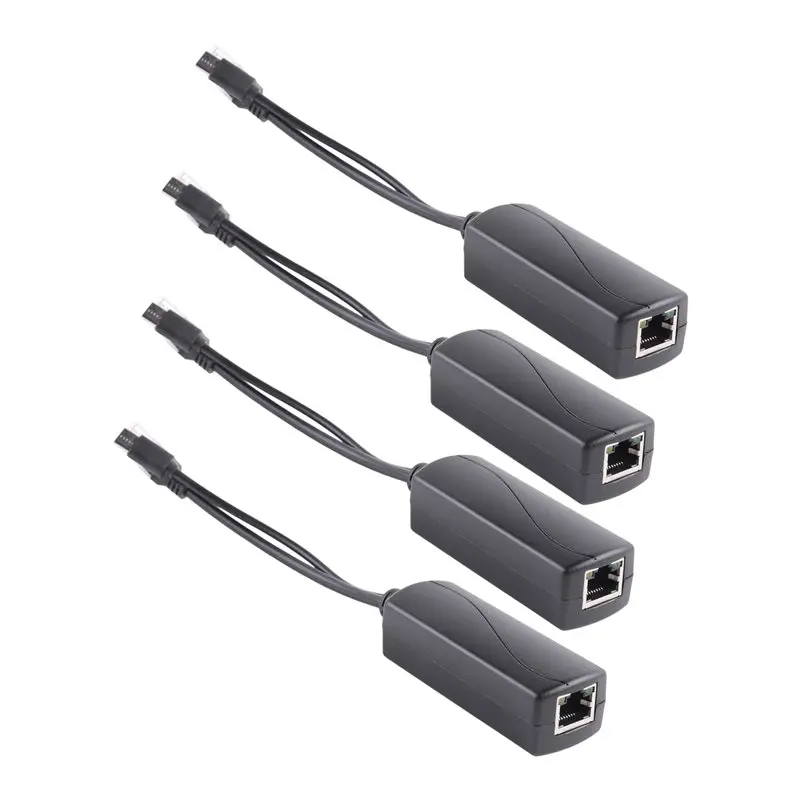 4-Pack 5V Poe Splitter, 48V To 5V 2.4A Adapter With Micro-USB Plug, For IP Camera,Tablets,For Raspberry Pi And More User-Friendl