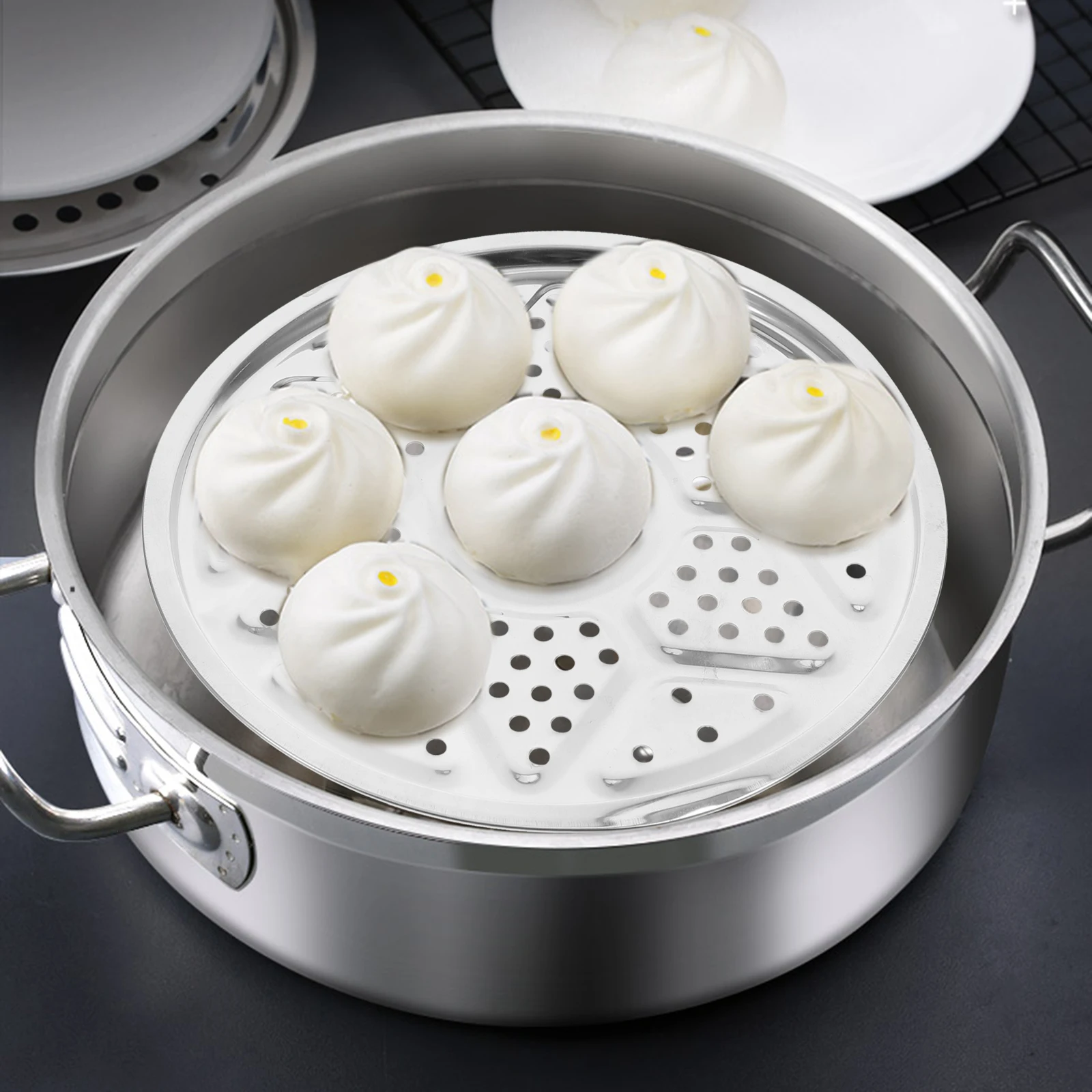 

26Cm Stainless Steel Steamer Rack Even Holes Smooth Edge Easy With Pressure Cookers Pots Pans For