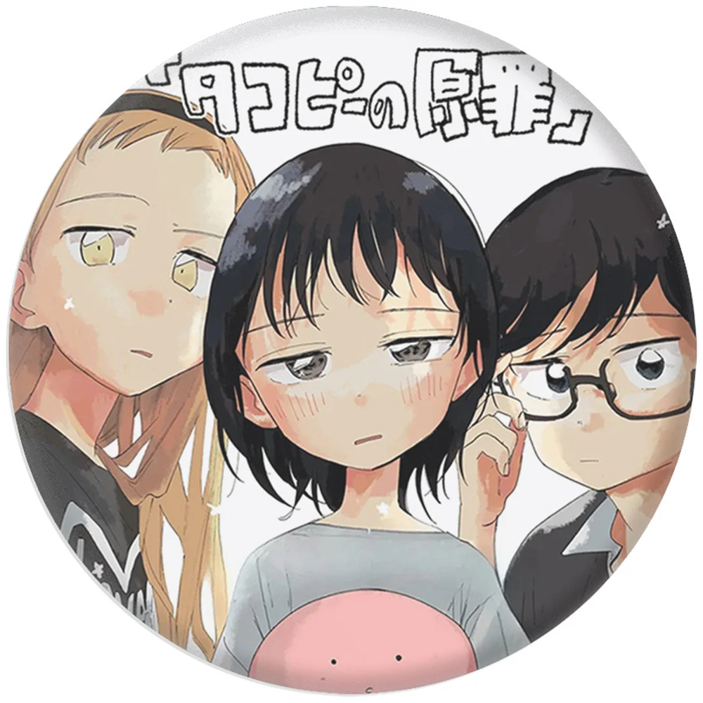 58mm Anime Takopi’s Original Sin‌ Kuze Shizuka Kirarazaka Marina Cosplay COSTUME Badge Pin SPTE Tinplate Brooch﻿ Prop Gilf