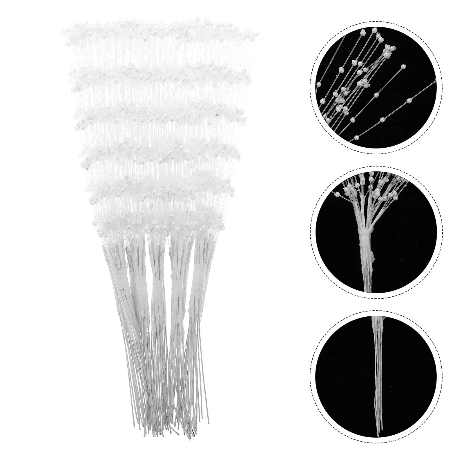 100Pcs White Pearl Bouquets Bridal Bouquet Material Beaded Pearl Bouquets Wedding Garland Decor Bridal Bouquet Material