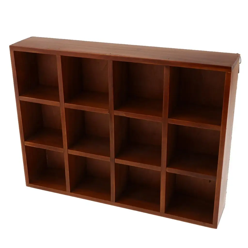 Divided Wooden Display Rack Wall Shelf Organizer Cabinet Storage for Bedroom Shelf Interior Decoration