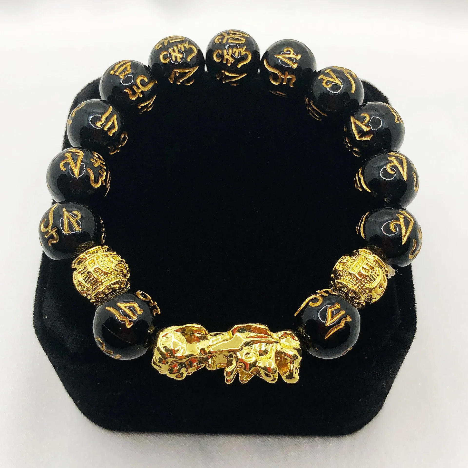 1pc Obsidian Stone Beads Bracelet Pixiu Bracelet Black Wealth Bracelet Bracelets Luck Bracelet For Women Men