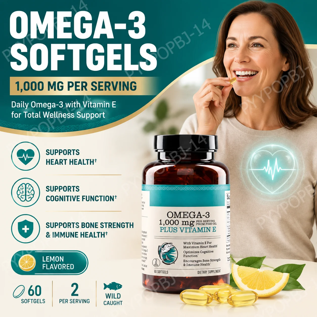 Omega 3 Fish Oil - Aceite de Pescado Omega-3 1000mg EPA