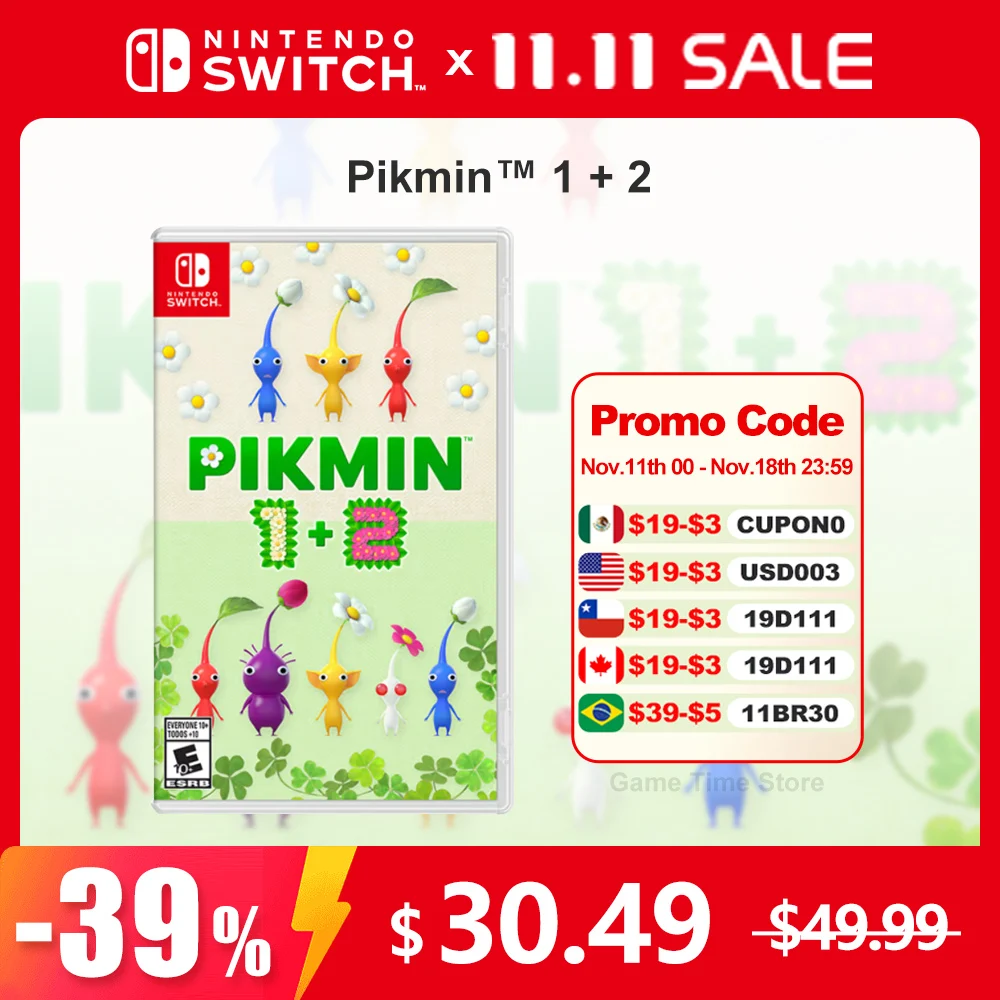 Pikmin 1+2 Nintendo Switch Game 100% New Physical Game Card Strategy Adventure Puzzle Game for Nintendo Switch OLED Lite