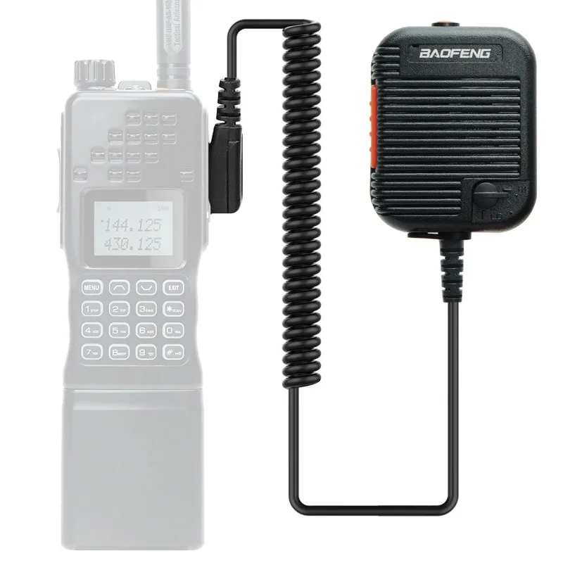 Microfone de alto-falante remoto tático, volume ajustável para Baofeng AR-152, UV-5R, UV-S9 PLUS, Walkie Talkie, rádio bidirecional