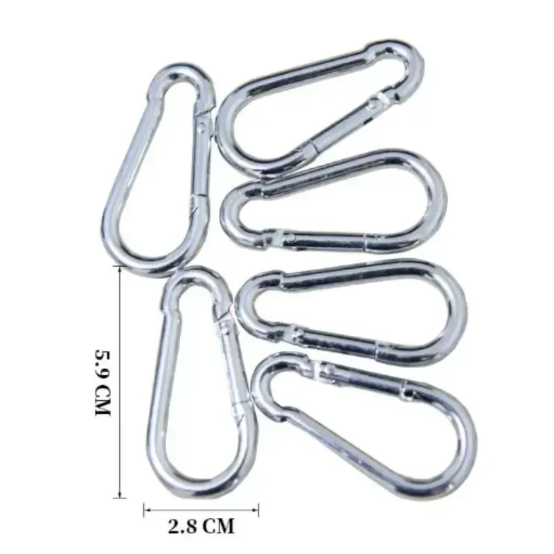 M6 6pcs / M8 4pcs Silver Carabiner Set, Heavy Duty D Ring Snap Hook for Patio Swing and Garden Chair Hanging