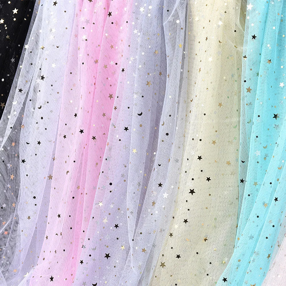 Shiny Mesh Tulle Fabric For Doll Beautiful Wedding Dress Clothing Decoration Material Handmade Sewing Supplies DIY Accessories