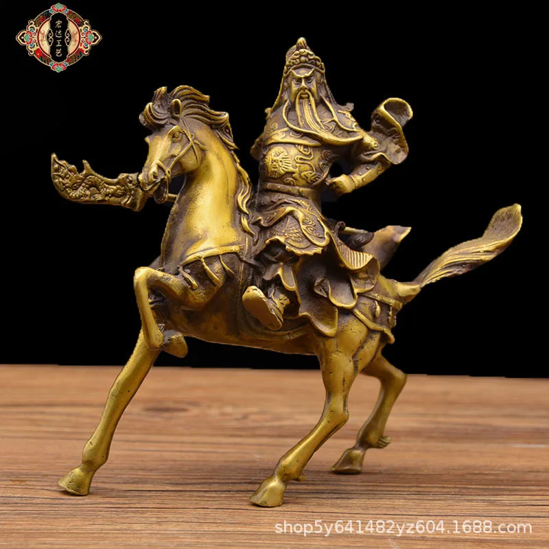 

Guan Gong Riding Horse Martial God Home Decor Bronze Gift Ornament