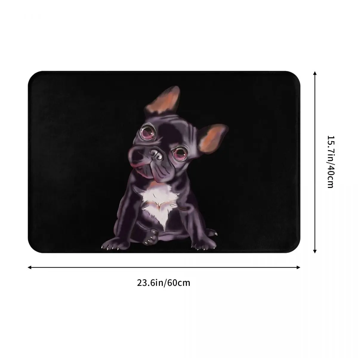 French Bulldog Non-slip Doormat Cute Sitting Awesome Painting Bath Bedroom Mat Outdoor Carpet Home Modern Decor