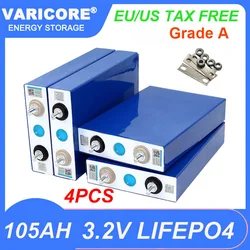 4pcs VariCore 3.2V 105Ah LiFePO4 battery Lithium iron phospha DIY 4s 12V 24V RV Motorcycle Electric Car travel Solar Batteries