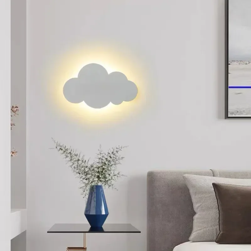 Children's Room Men and Girls Warm Romantic Network Red Clouds Northern Europe Minimalist Background Wall Decorative Lights
